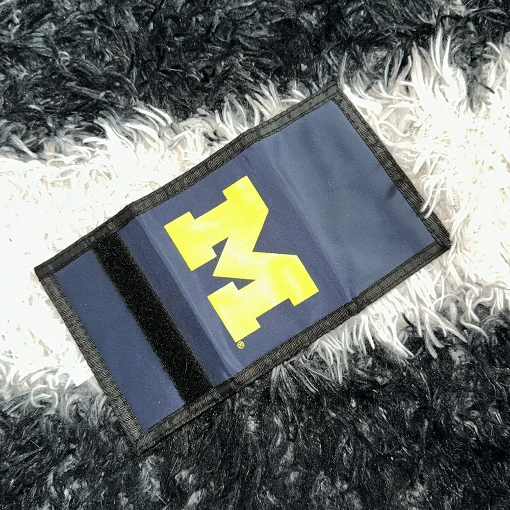 University of Michigan Blue and Yellow Trifold Nylon Wallet